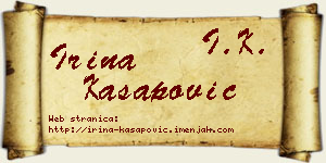Irina Kasapović vizit kartica